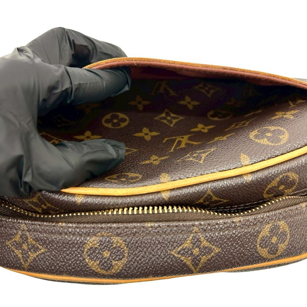 LOUIS VUITTON Authentic Brown Monogram Leather Pochette Shoulder Bag - Picture 10 of 10